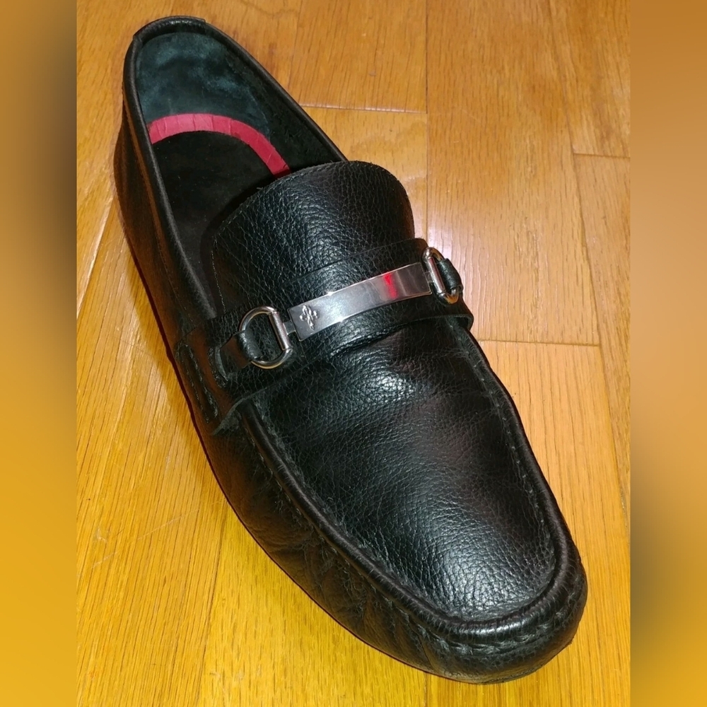 COLE HAAN SOMERSET BIT II C11835 MEN'S BLACK TUMBLED LEATHER LOAFERS SIZE 13 M